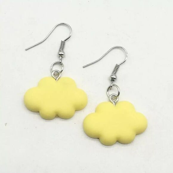 🆕Yellow Cloud Charm Dangle Earrings - Picture 2 of 5